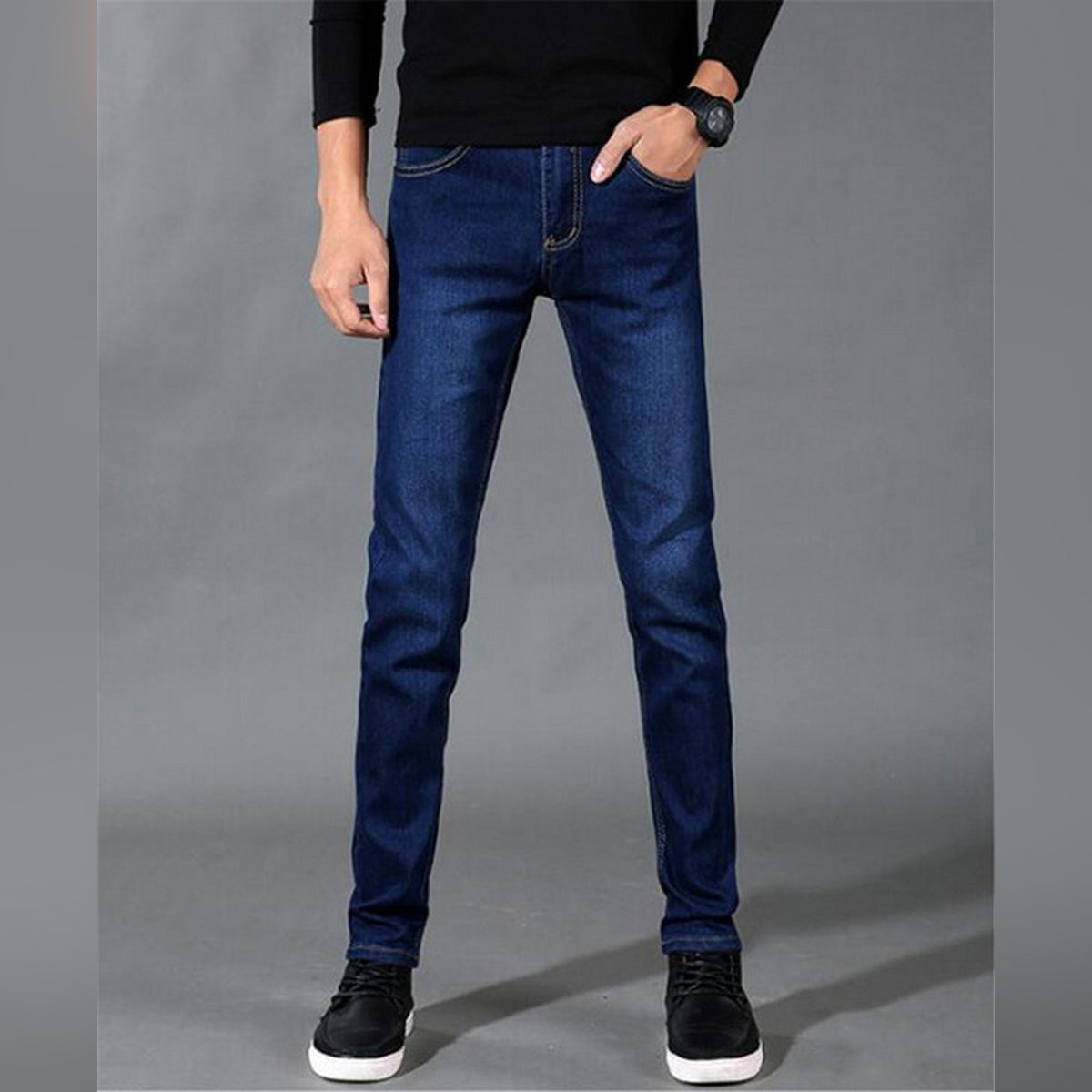 Ankle Fit Basic Blue Denim Jeans