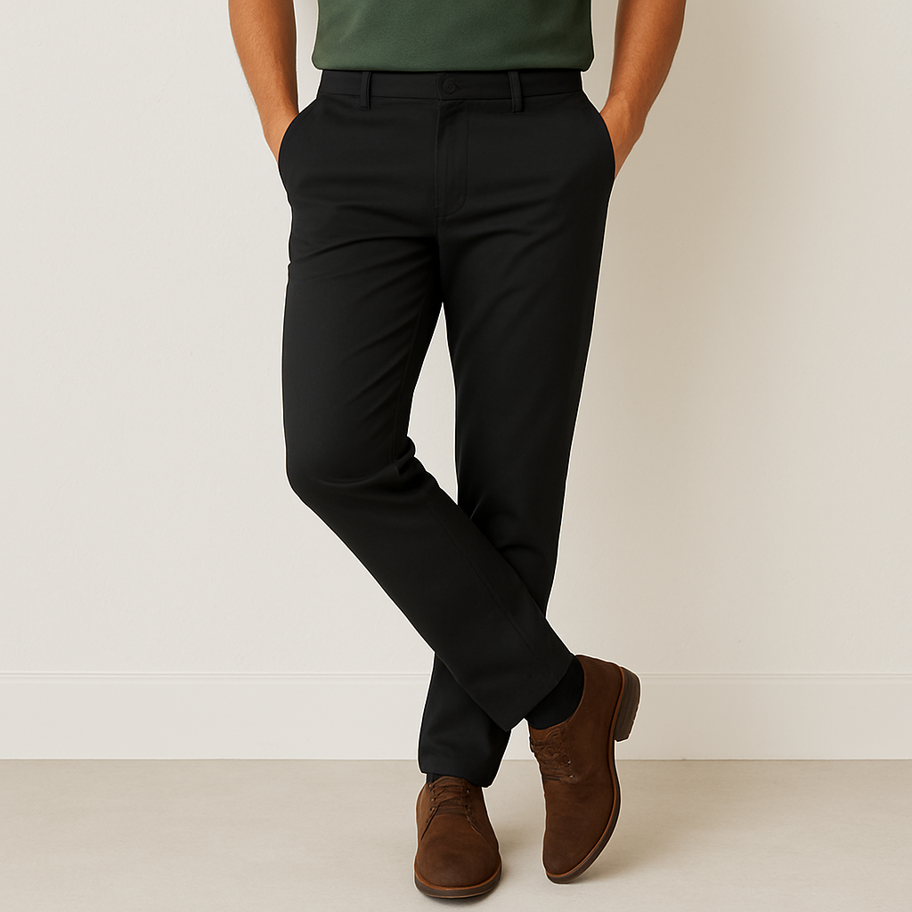 Black Cotton Chinos Pant