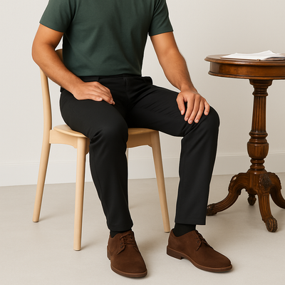 Black Cotton Chinos Pant