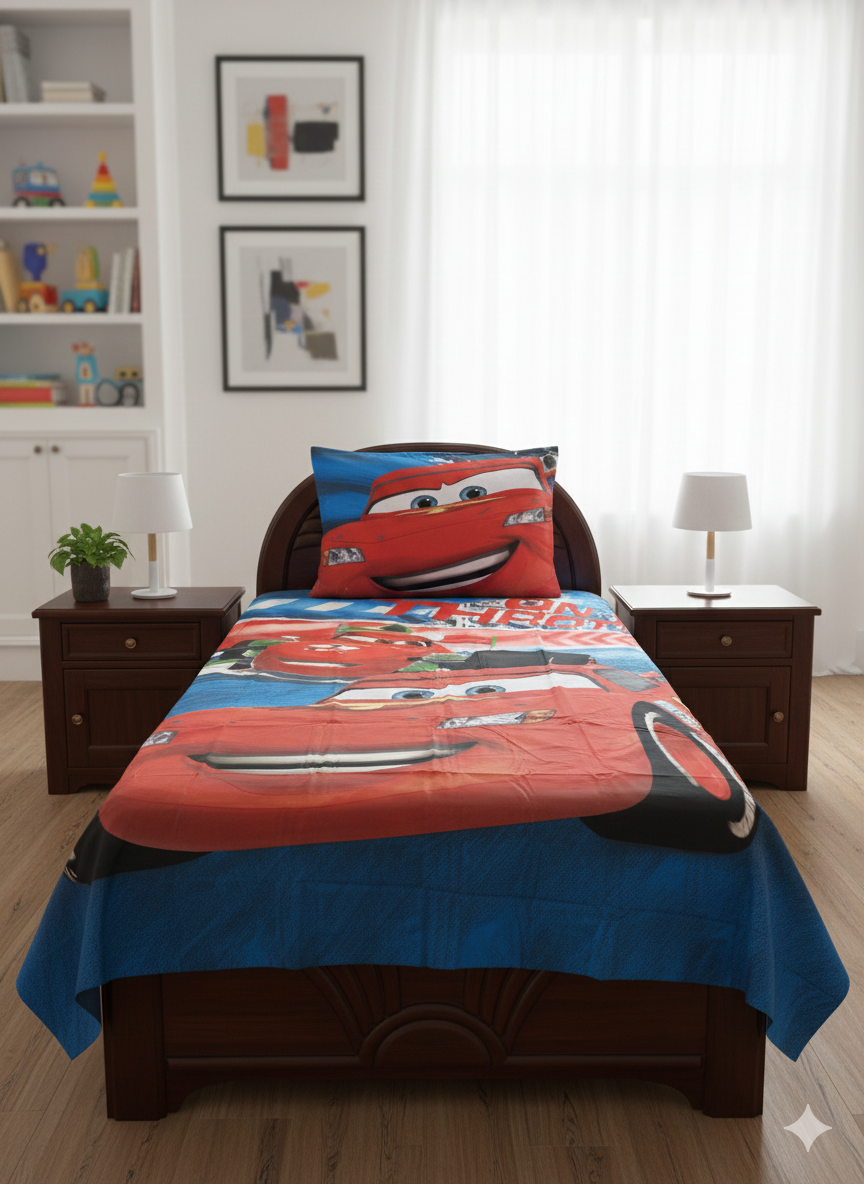 Cars | Dual-Sided Premium Single Quilt Cover