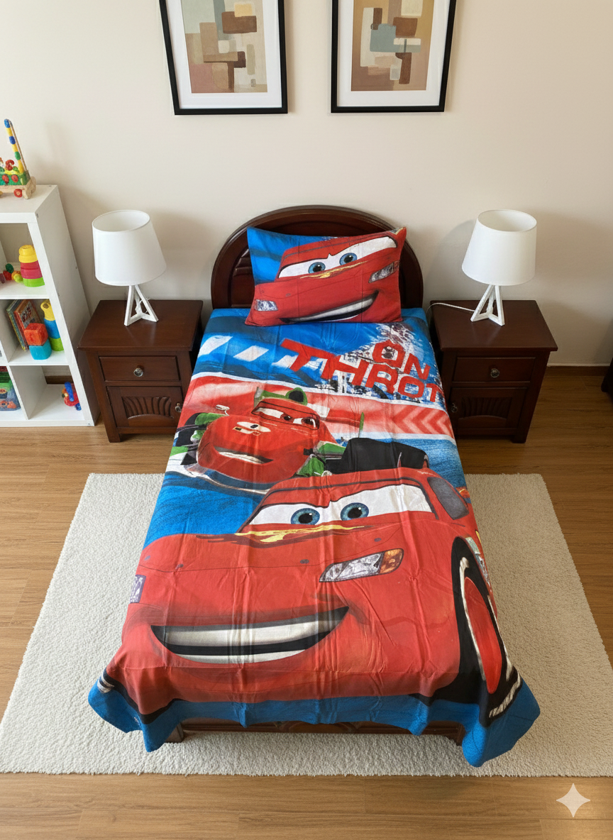 Cars | Dual-Sided Premium Single Quilt Cover