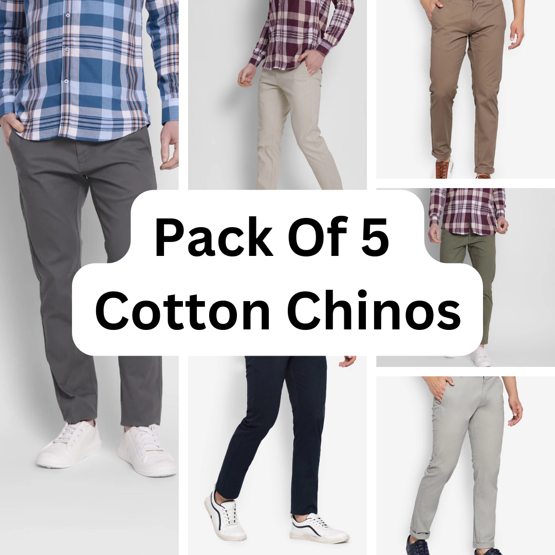Pack of 5 Cotton Chinos Pants