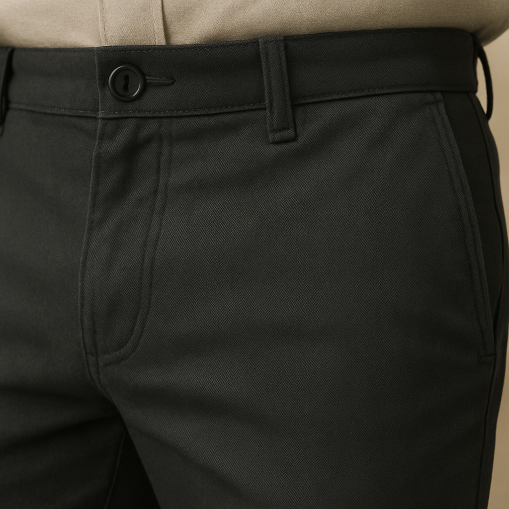 Dark Grey Cotton Chinos Pant