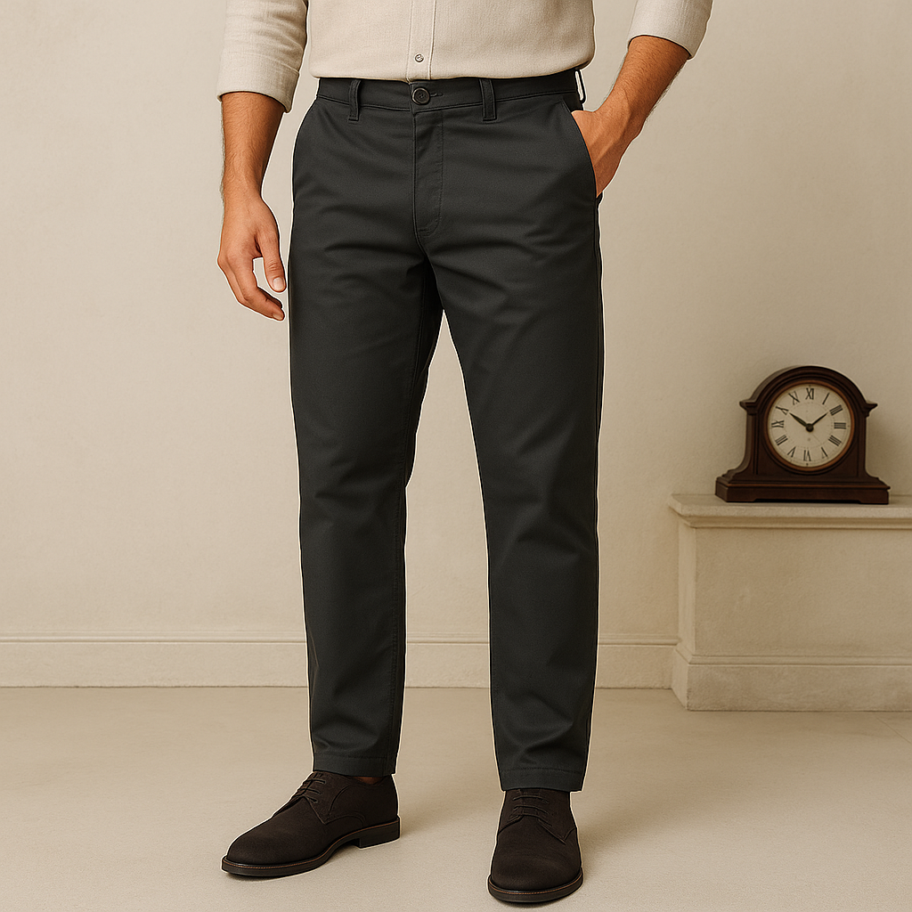 Dark Grey Cotton Chinos Pant