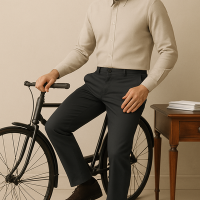 Dark Grey Cotton Chinos Pant