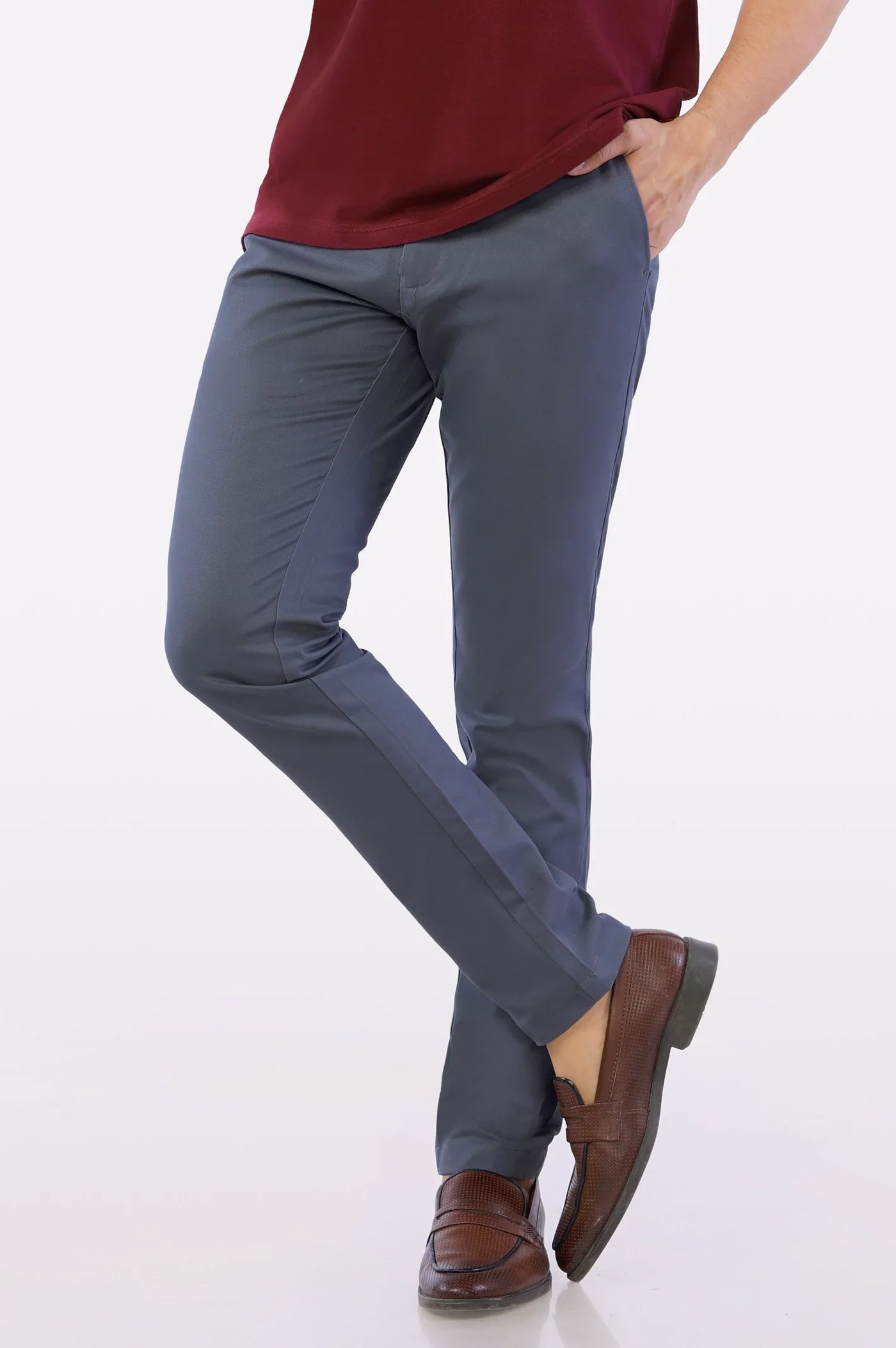 Premium Grey Cotton Chinos Pant