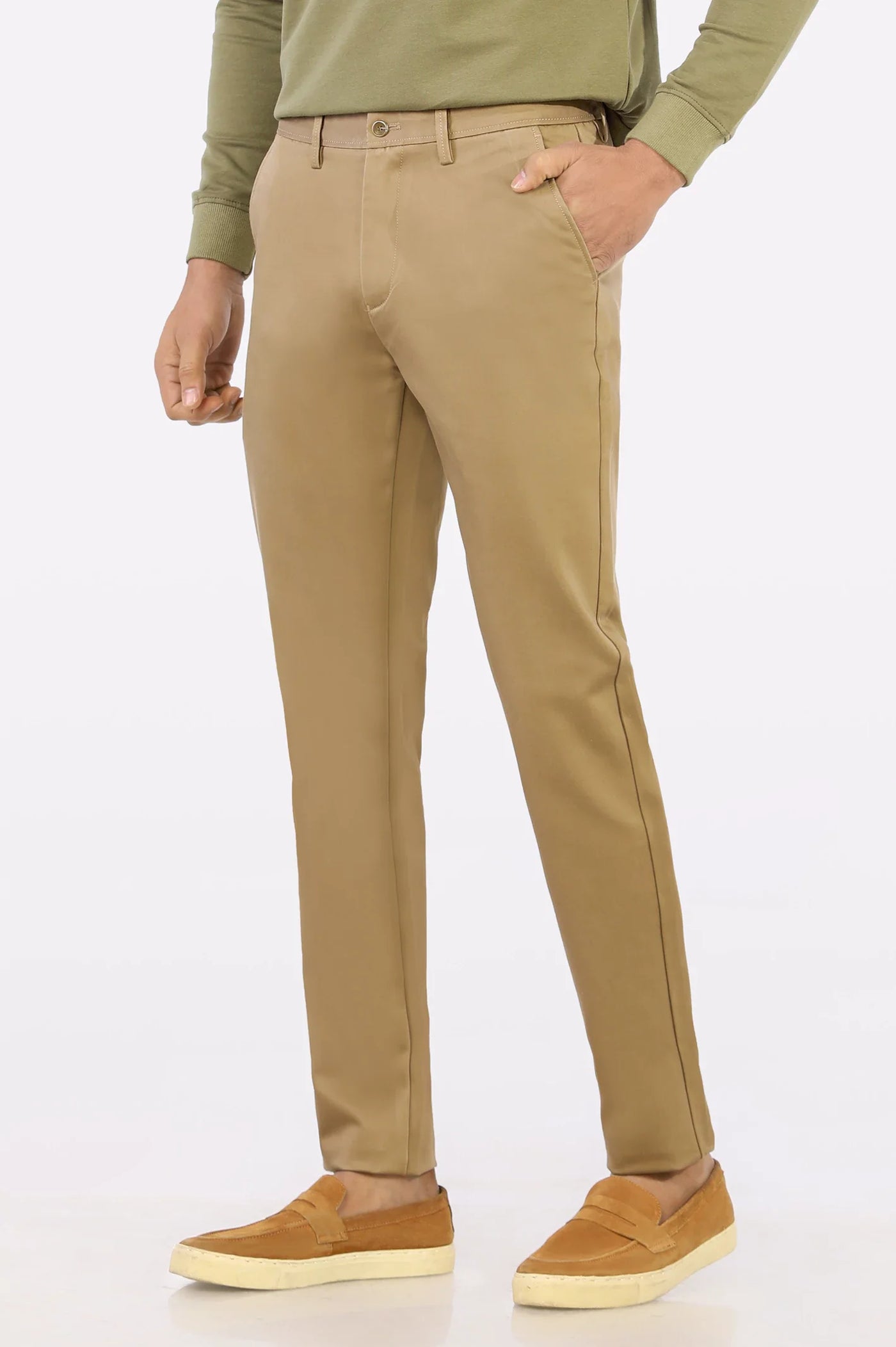 Premium Dark Khaki Cotton Chinos Pant