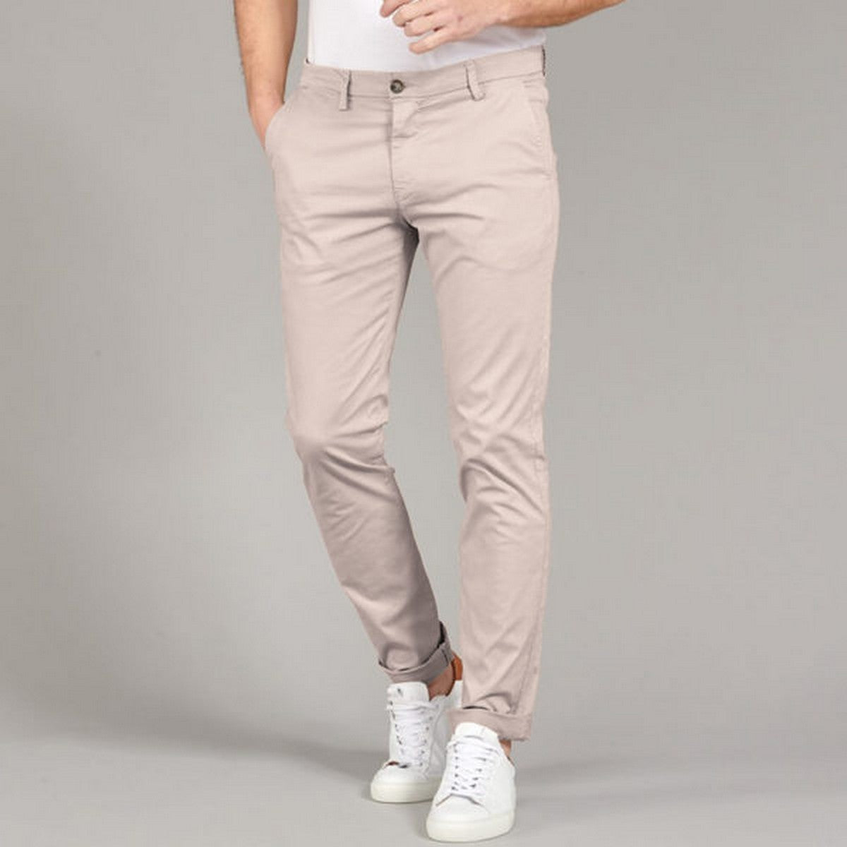 Light Beige Cotton Chinos Pant