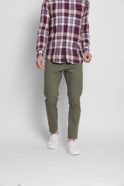 Light Green Cotton Chinos Pant