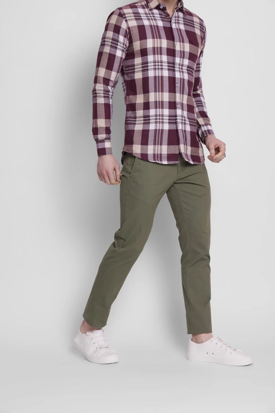 Light Green Cotton Chinos Pant