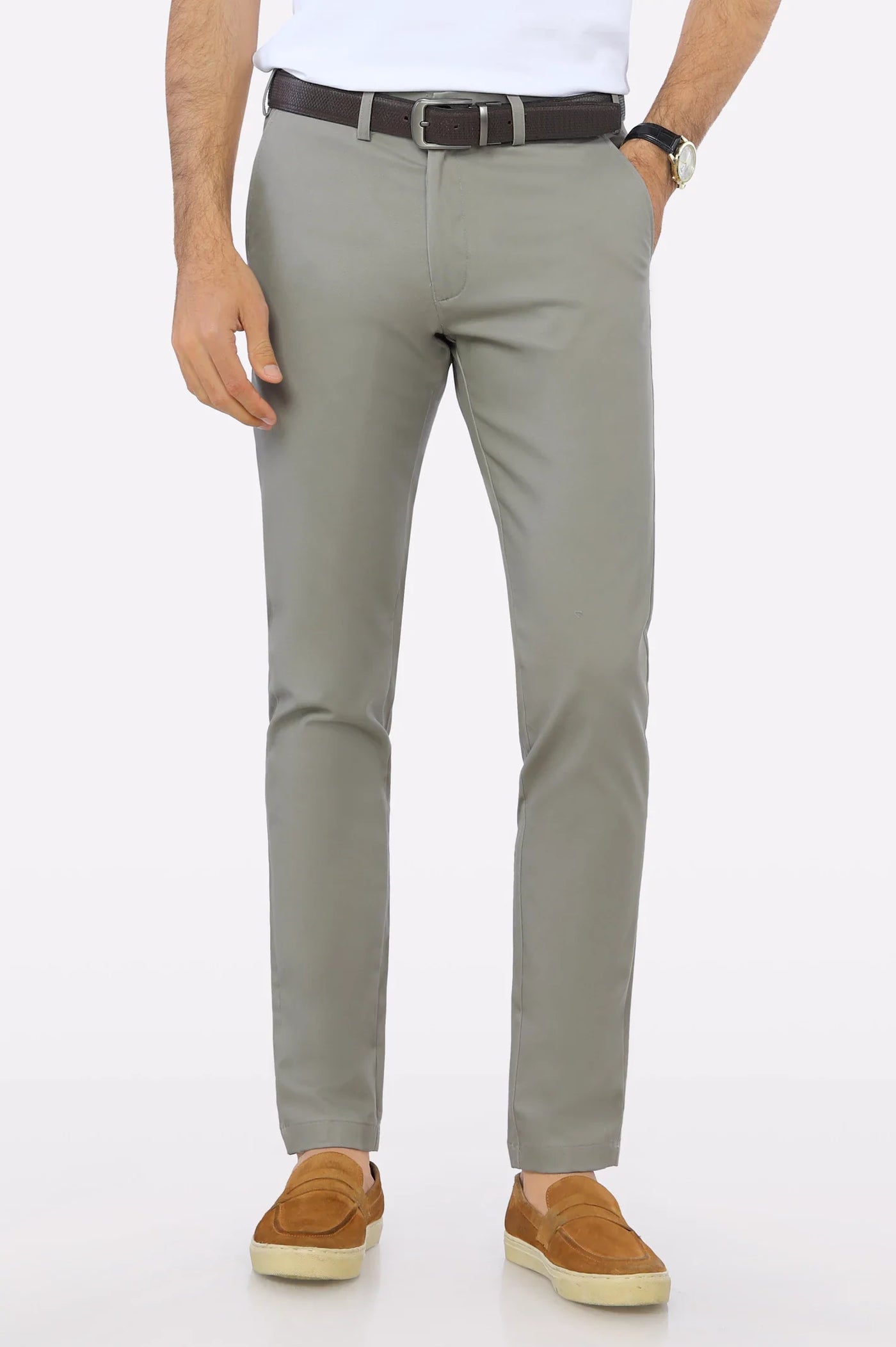 Premium Light Grey Cotton Chinos Pant