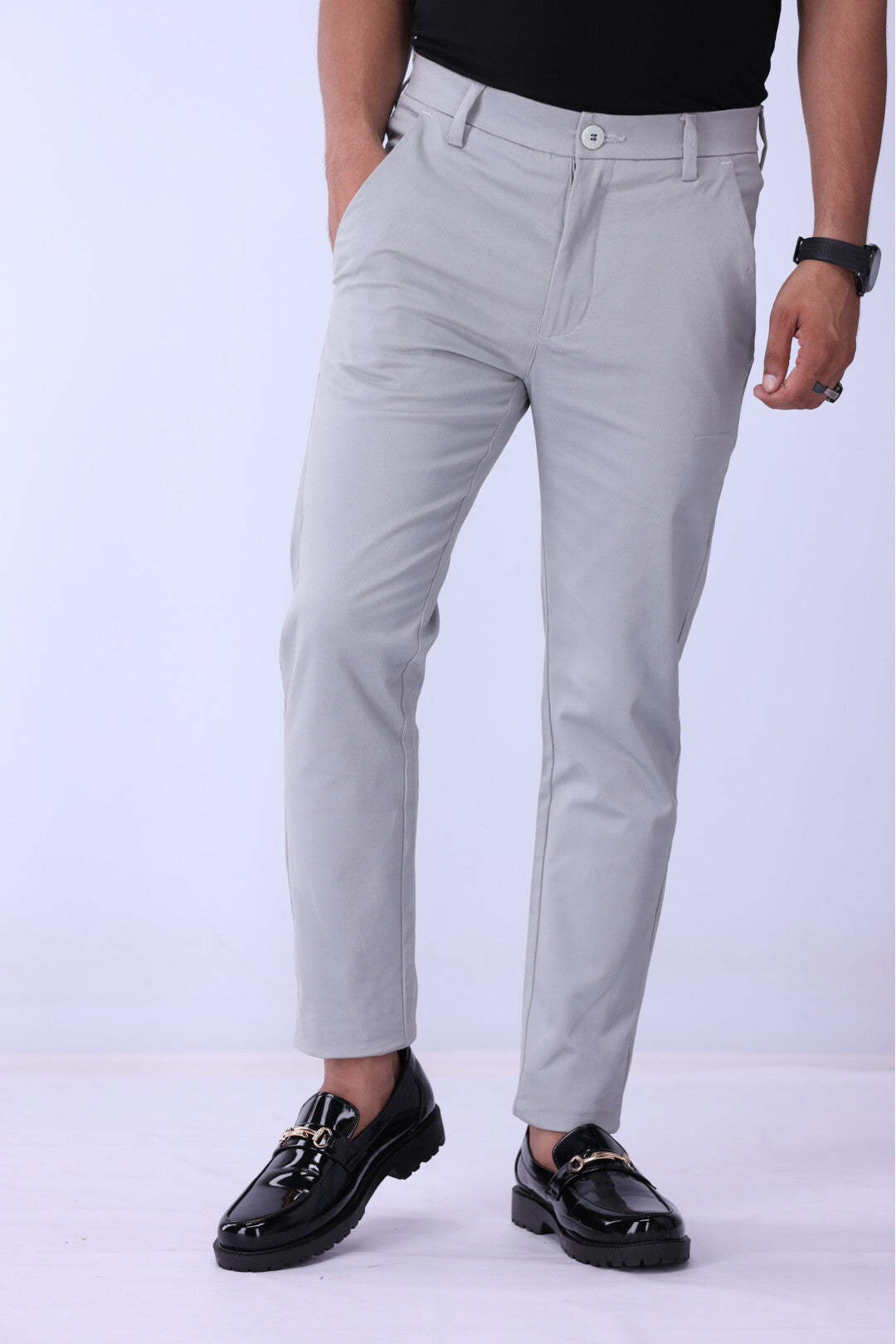Premium Silver Grey Premium Cotton Chinos