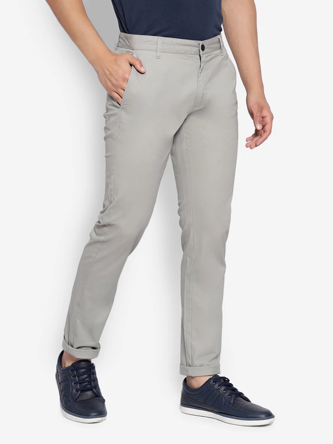 Light Grey Cotton Chinos Pant