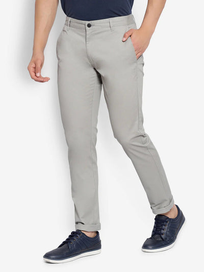 Light Grey Cotton Chinos Pant