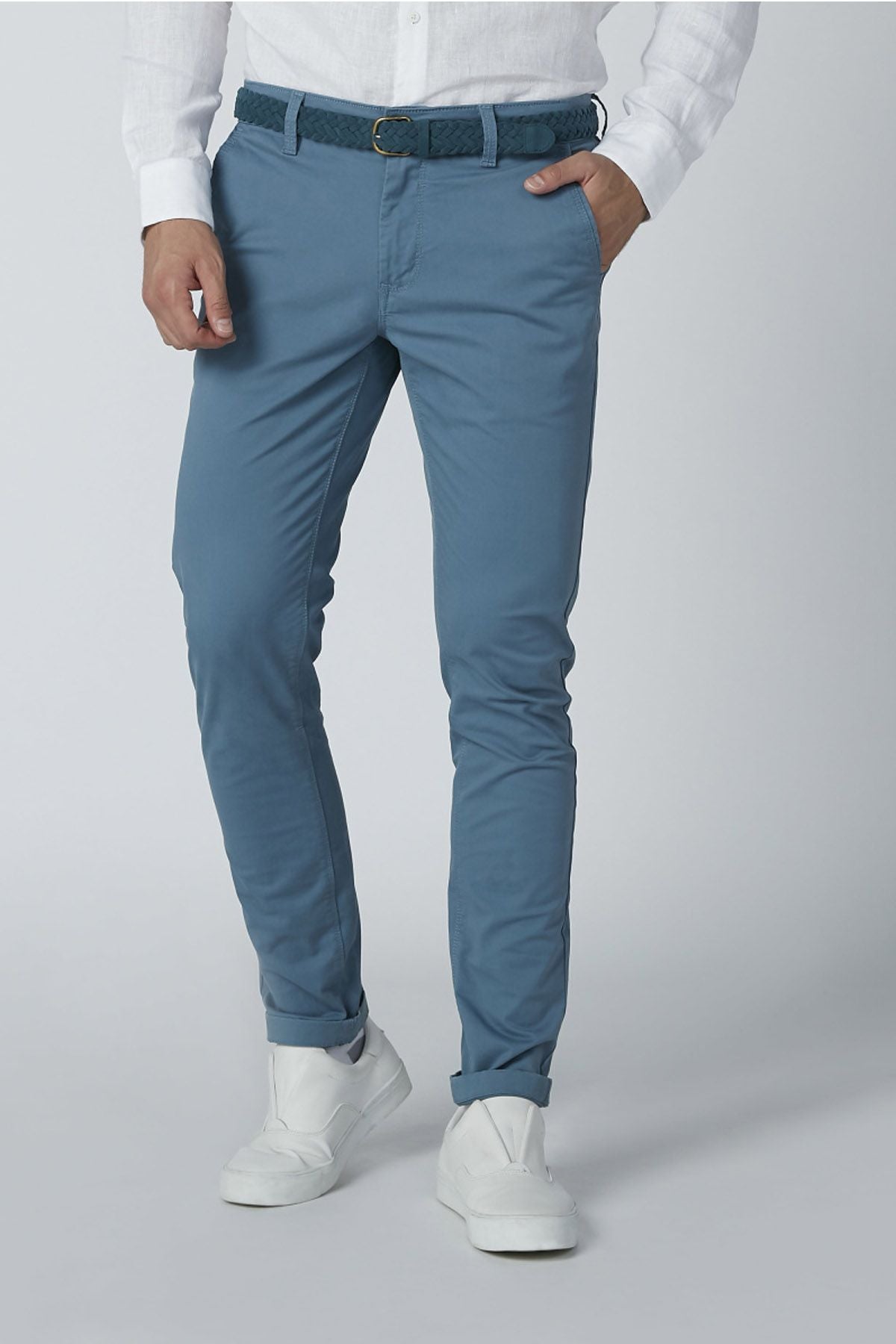Medium Blue Cotton Chinos Pant – Mercado Clothin