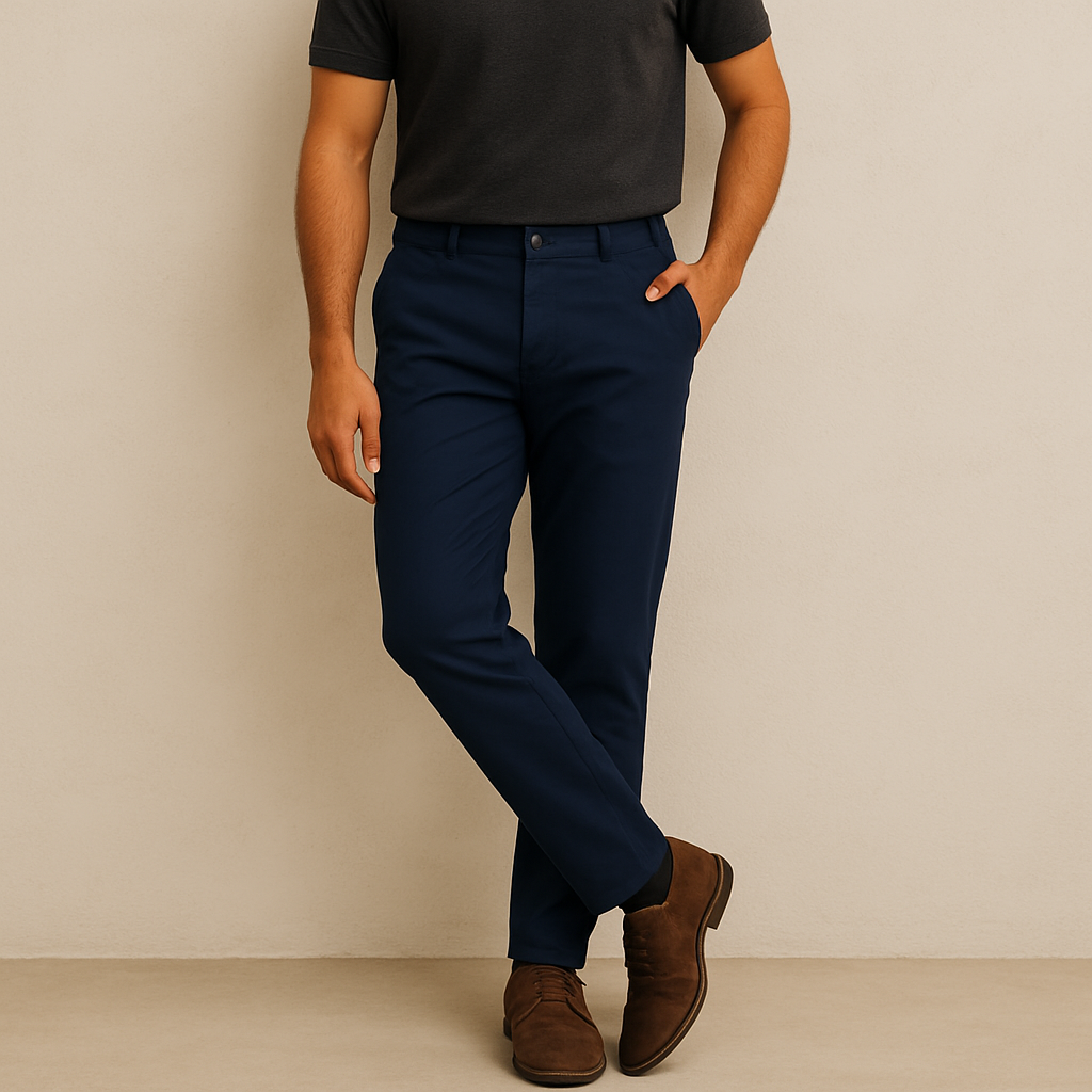 Navy Blue Cotton Chinos Pant