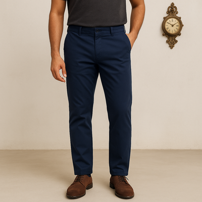 Navy Blue Cotton Chinos Pant