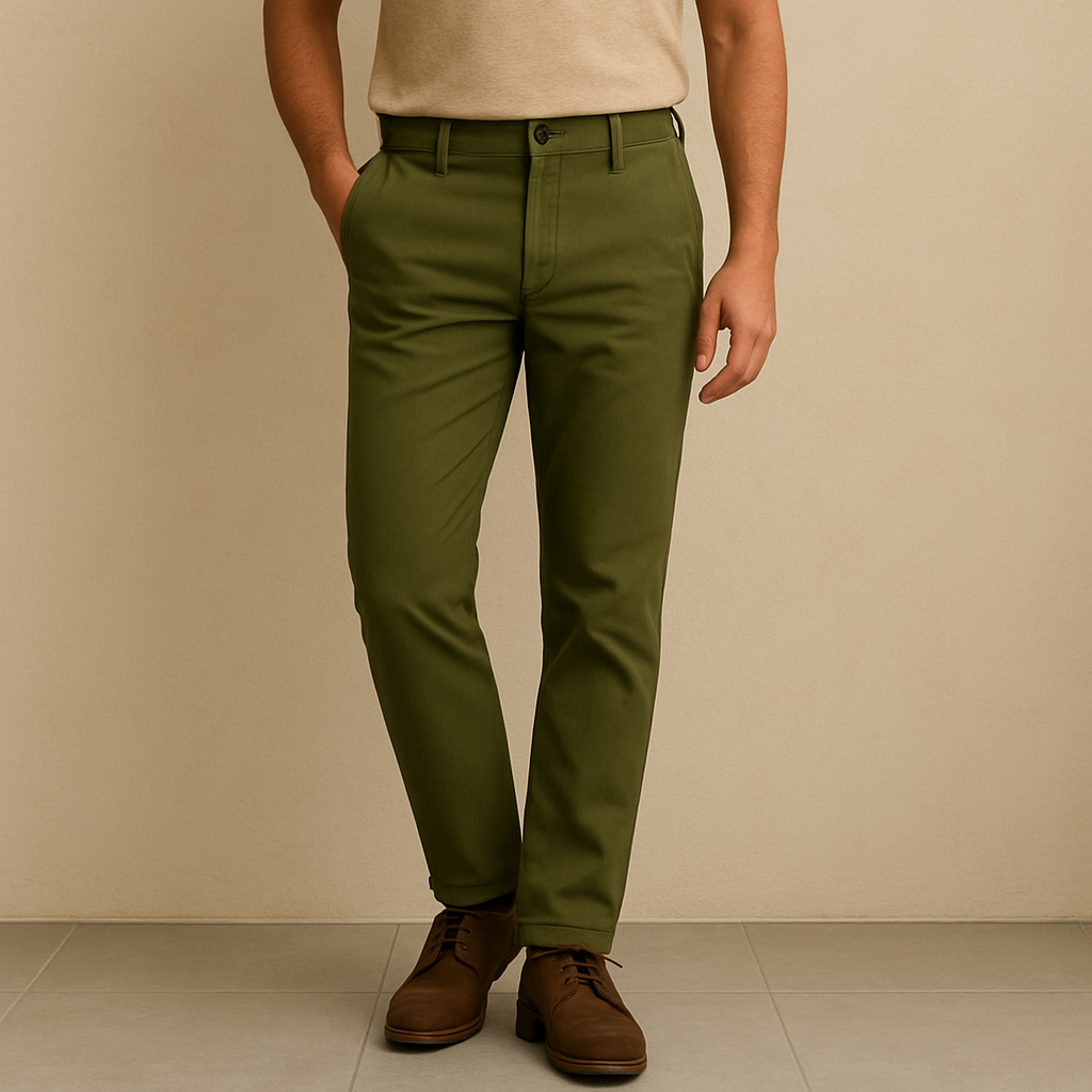 Olive Green Cotton Chinos Pant