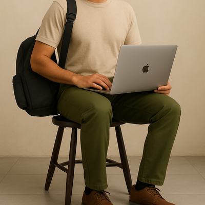 Olive Green Cotton Chinos Pant