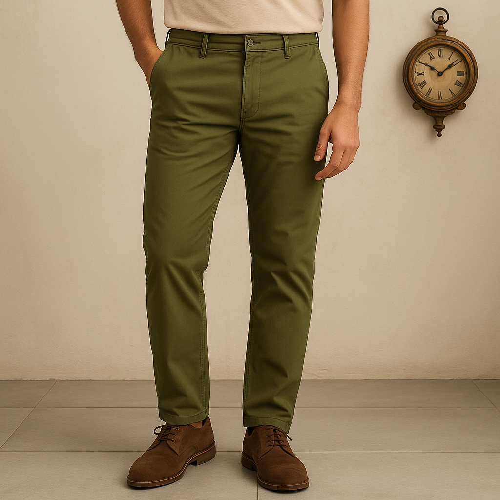 Olive Green Cotton Chinos Pant