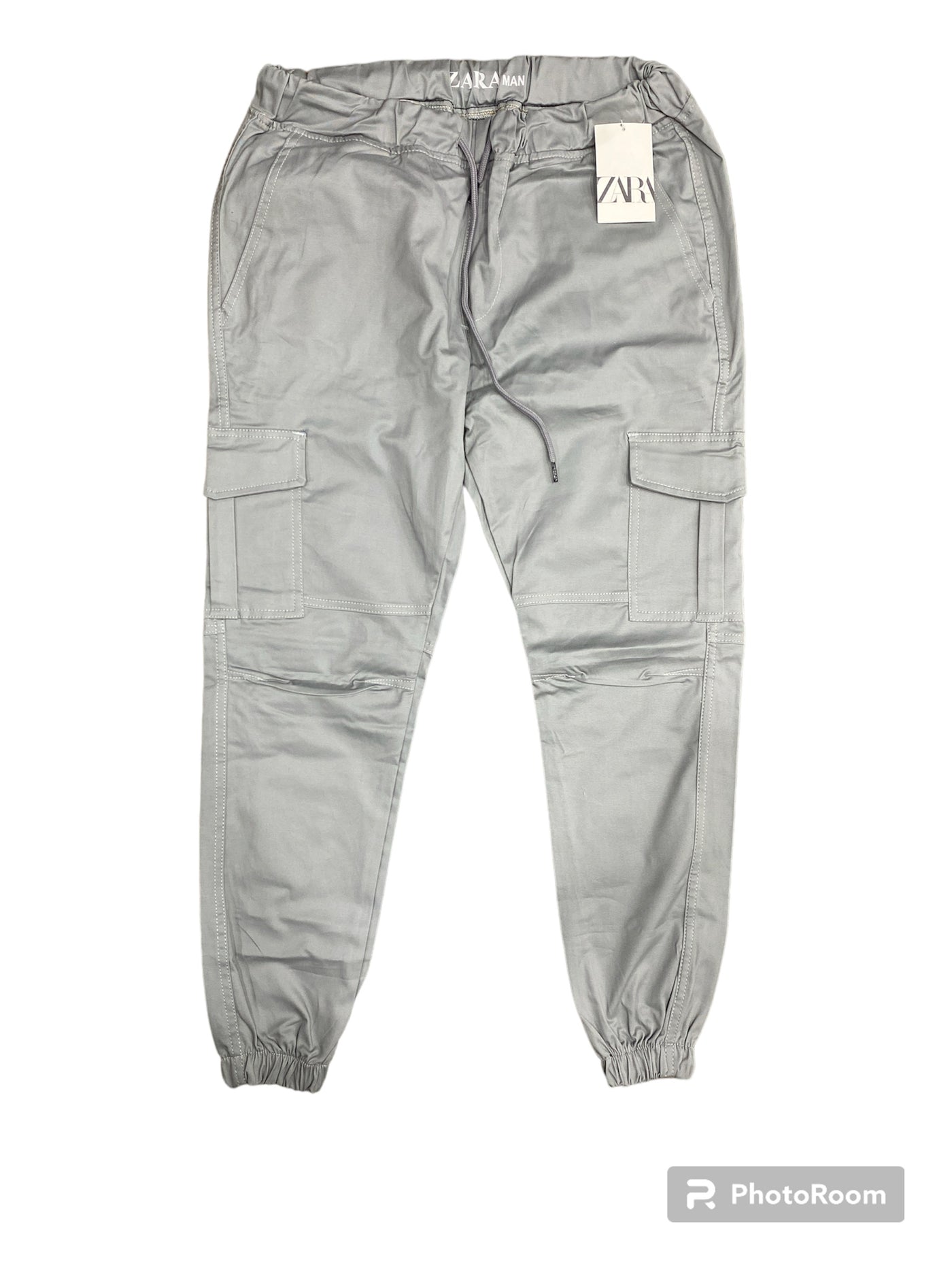 Light Grey Cotton Cargo Trouser