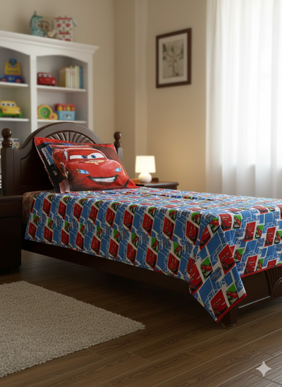 Lightning McQueen Dual-Design Single Quilt Cover Set