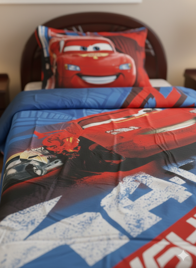 Lightning McQueen Dual-Design Single Quilt Cover Set