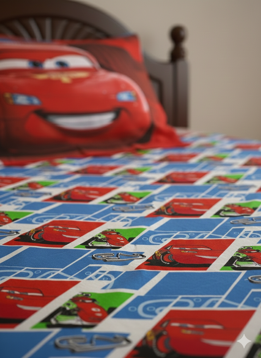 Lightning McQueen Dual-Design Single Quilt Cover Set
