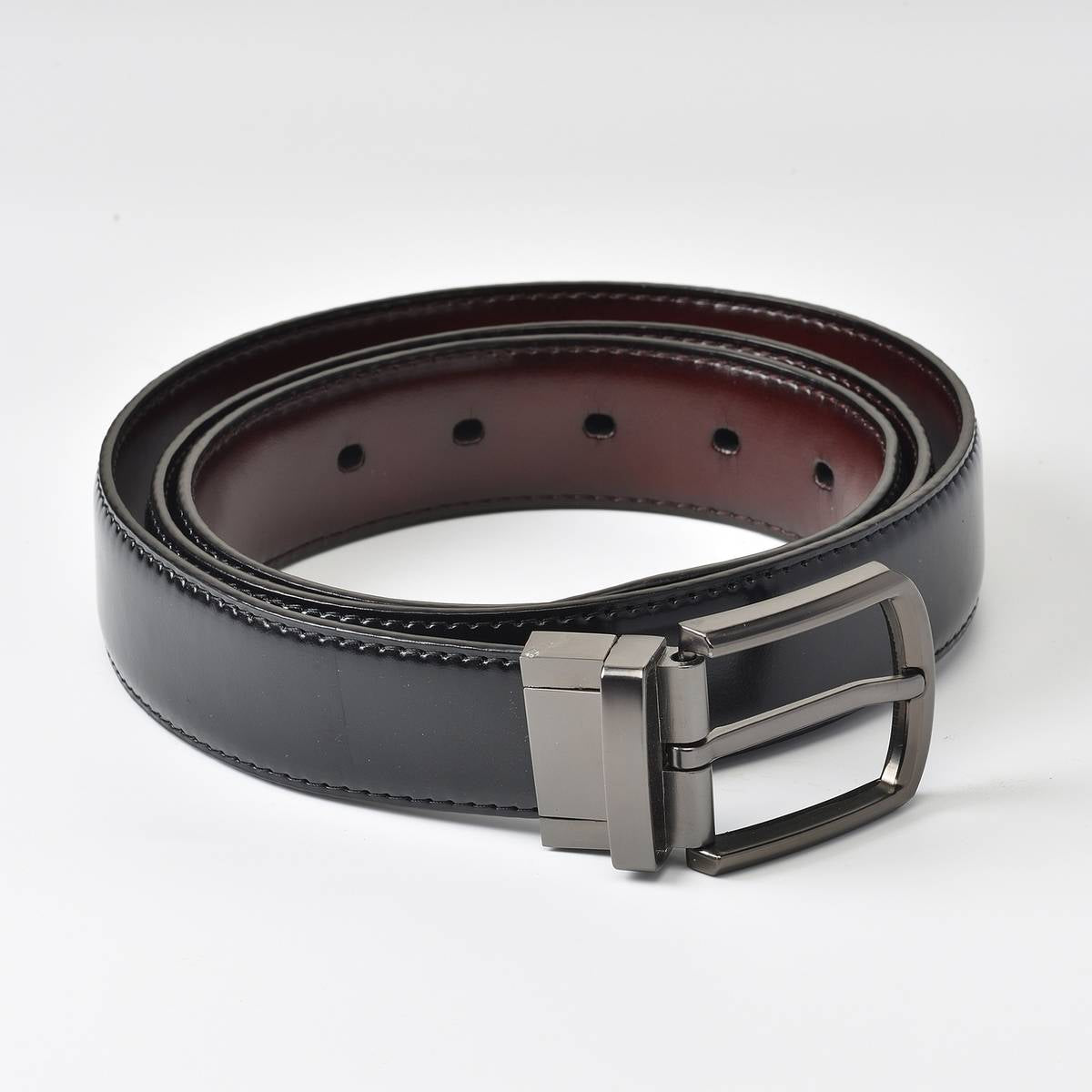 Black and Brown Two sides adjustable Leather Belt