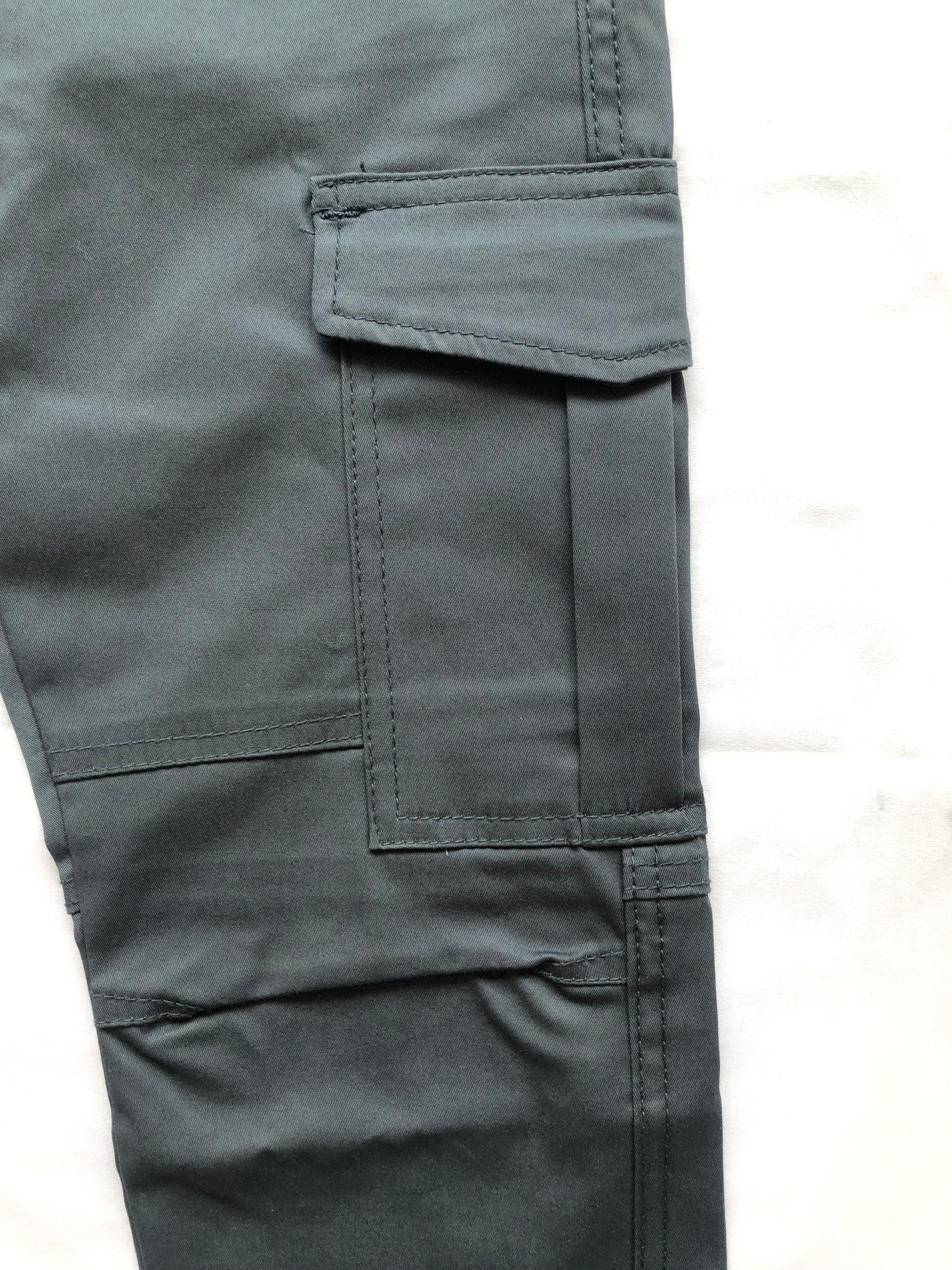 Dark Grey Cotton Cargo Trousers