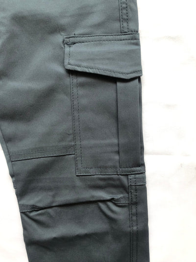 Dark Grey Cotton Cargo Trousers