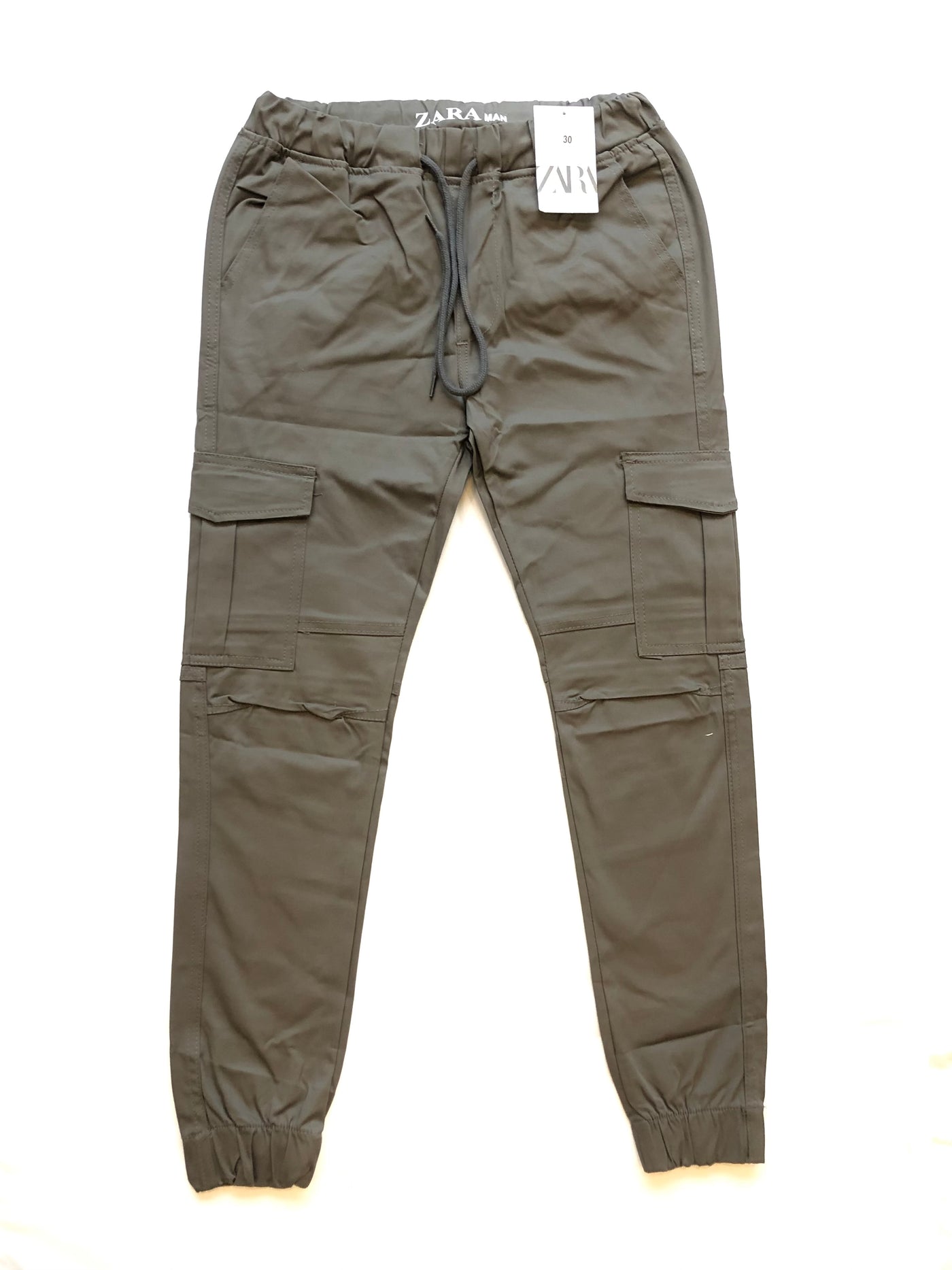 Sand Grey Cotton Cargo Trouser